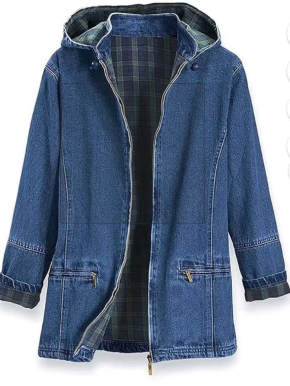 North Style Denim Jacket with Removable Hood